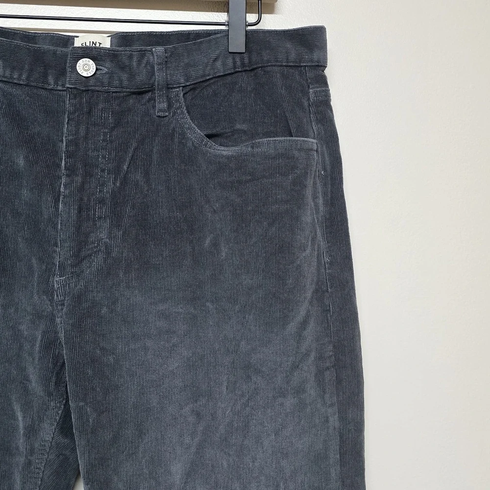 Flint and Tinder Men's Straight Fit Corduroy Pants Size 36x29 Gray Preppy Hemmed
